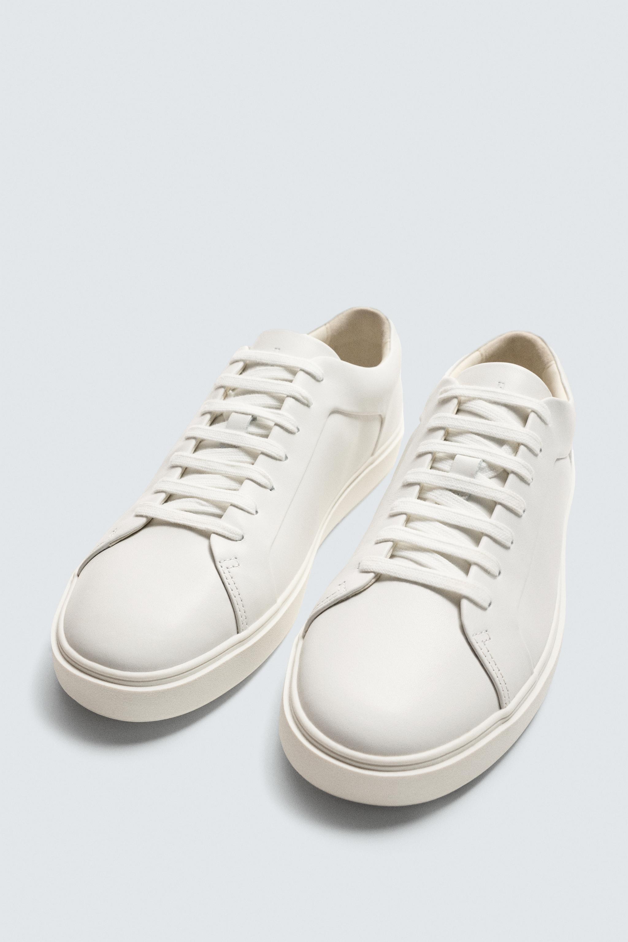 LEATHER LACE-UP SNEAKERS